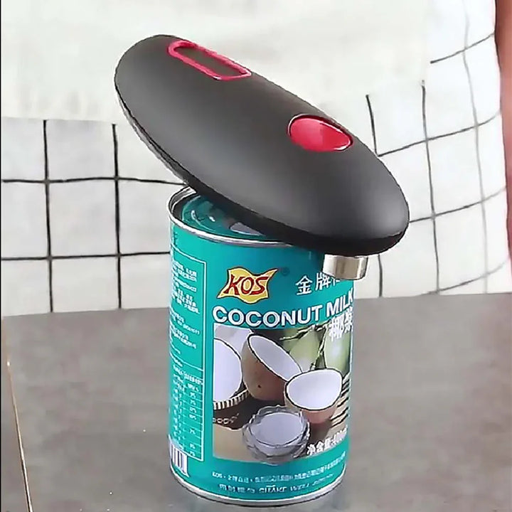 Ergonomische automatische blikopener met één-knop bediening, handig, werkt op batterijen voor veilig gebruik in de keuken