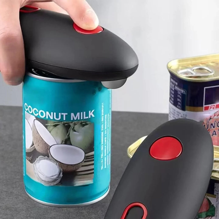 Ergonomische automatische blikopener met één-knop bediening, handig, werkt op batterijen voor veilig gebruik in de keuken