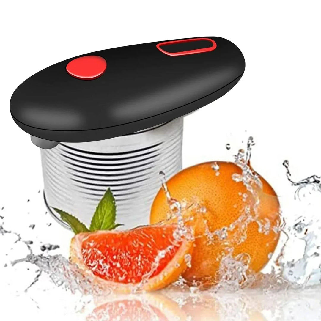 Ergonomische automatische blikopener met één-knop bediening, handig, werkt op batterijen voor veilig gebruik in de keuken