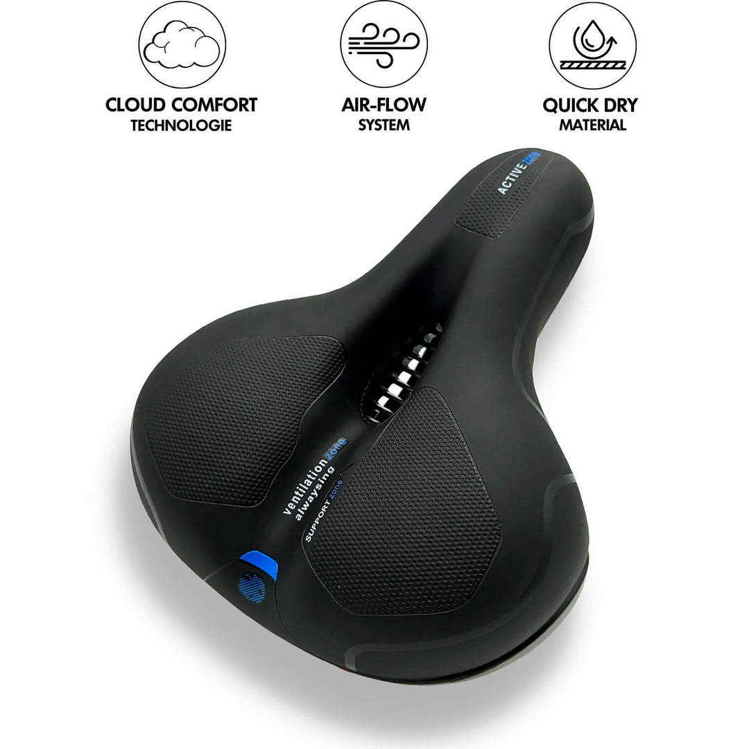 CloudComfort Pro ergonomisch fietszadel met geltechnologie en ademend oppervlak voor maximaal fietscomfort