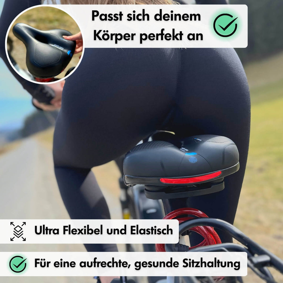 CloudComfort Pro ergonomisch fietszadel met geltechnologie en ademend oppervlak voor maximaal fietscomfort