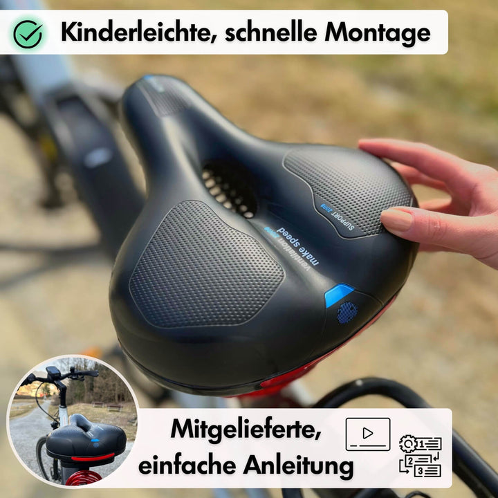 CloudComfort Pro ergonomisch fietszadel met geltechnologie en ademend oppervlak voor maximaal fietscomfort
