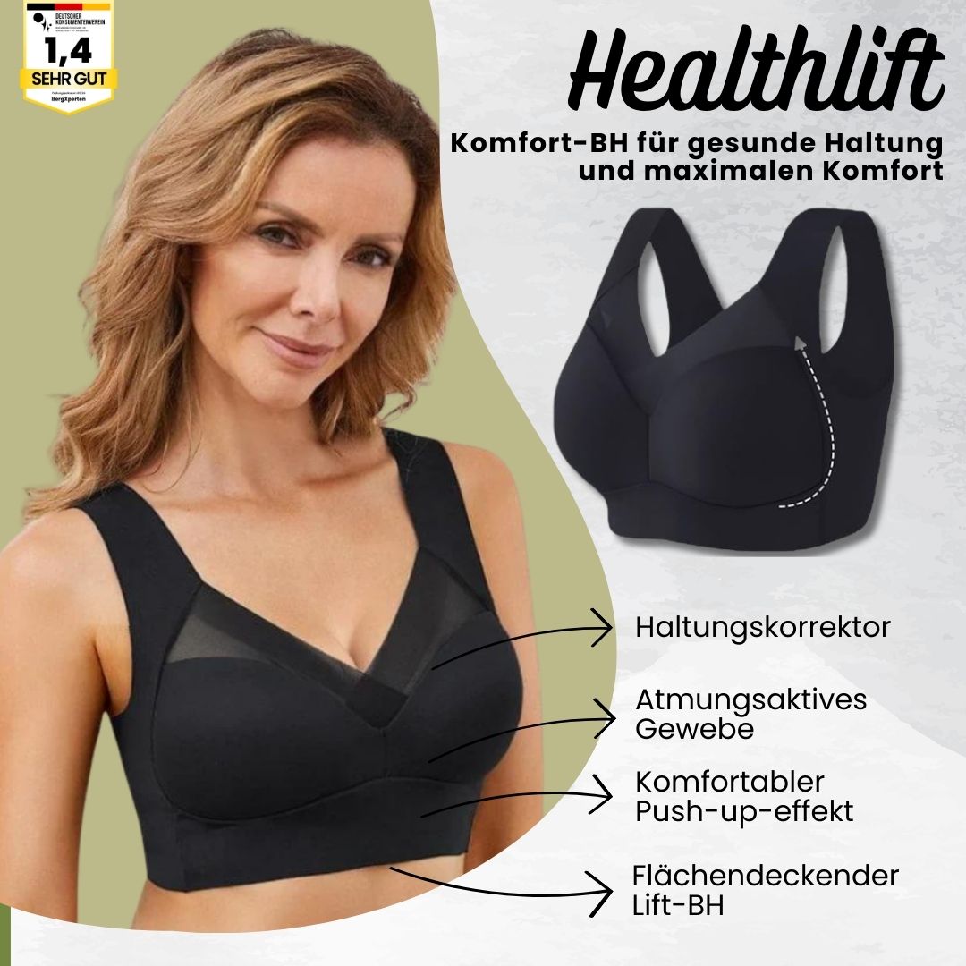 Dames ergonomische comfort beha, beugelloos met push-up effect