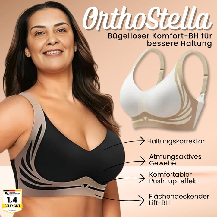 Ergonomische beugelvrije comfortbeha, naadloos in beige met push-up effect voor optimale ondersteuning en draagcomfort.
