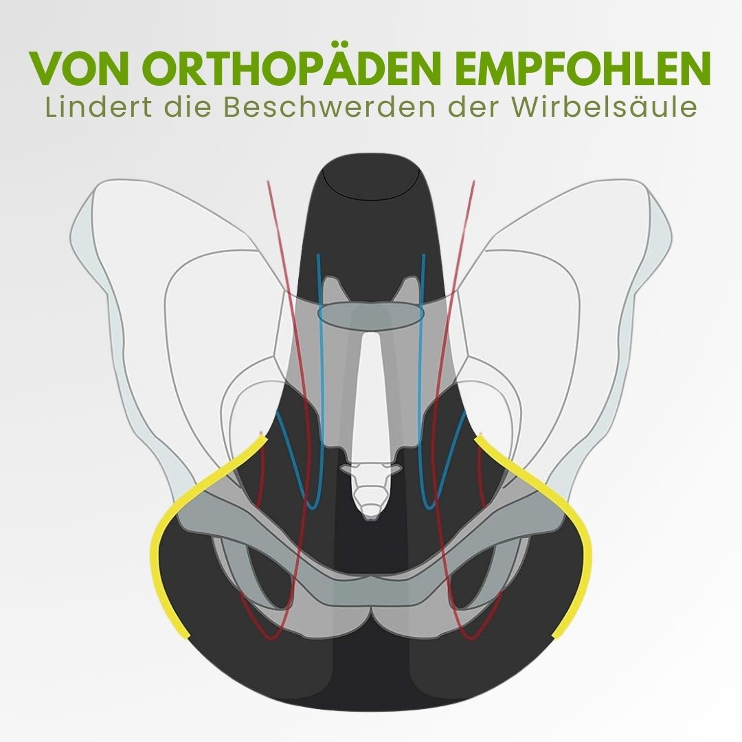 Ergonomisch, orthopedisch fietszadel met reflecterende streep en ventilatiesysteem voor pijnloos, veilig fietsen