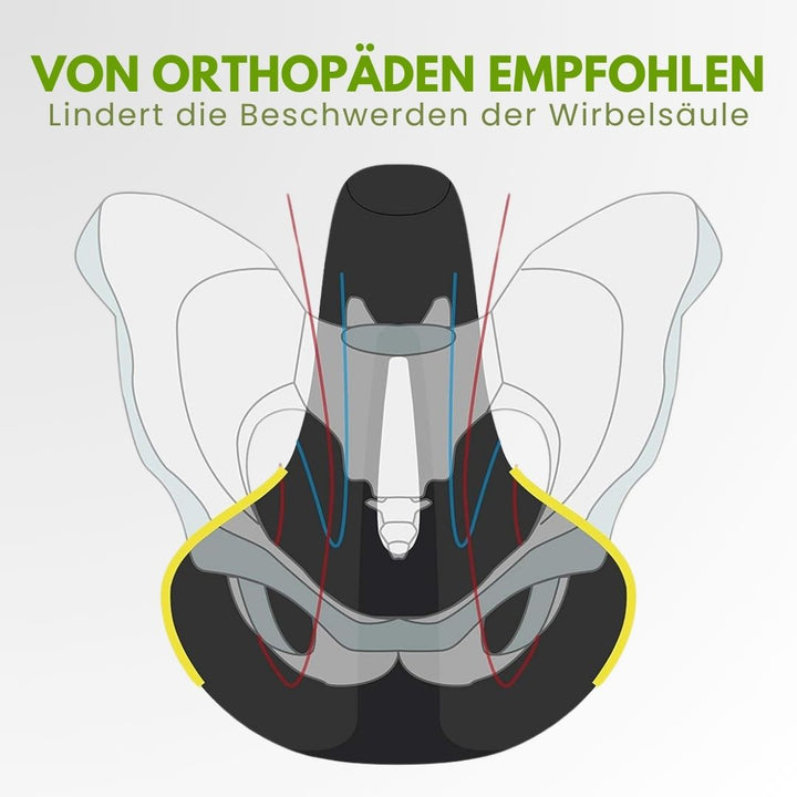 Ergonomisch, orthopedisch fietszadel met reflecterende streep en ventilatiesysteem voor pijnloos, veilig fietsen