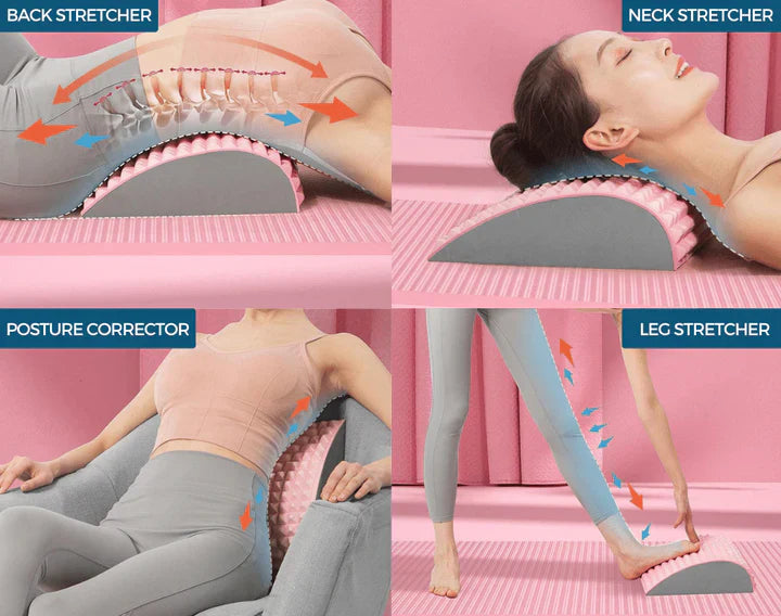 Ergonomische rugstrekker met 109 massagepunten voor verlichting van rugpijn en verbeterde houding.