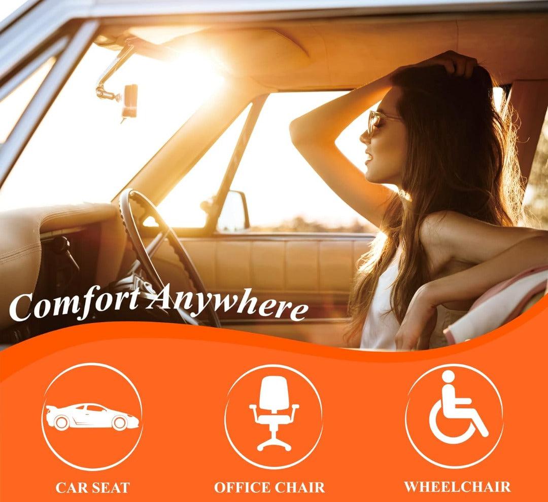 Ergonomisch zwart Memory Foam autostoelkussen van ademende stof voor optimaal comfort in de auto