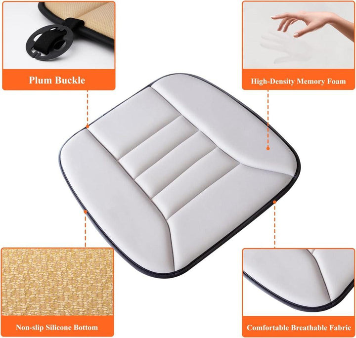 Ergonomisch bruin Memory Foam autostoelkussen van ademende stof voor optimaal comfort in de auto