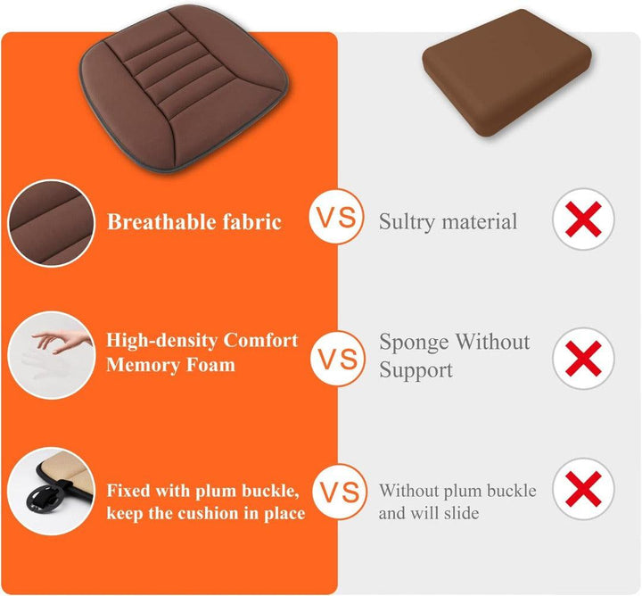 Ergonomisch zwart Memory Foam autostoelkussen van ademende stof voor optimaal comfort in de auto