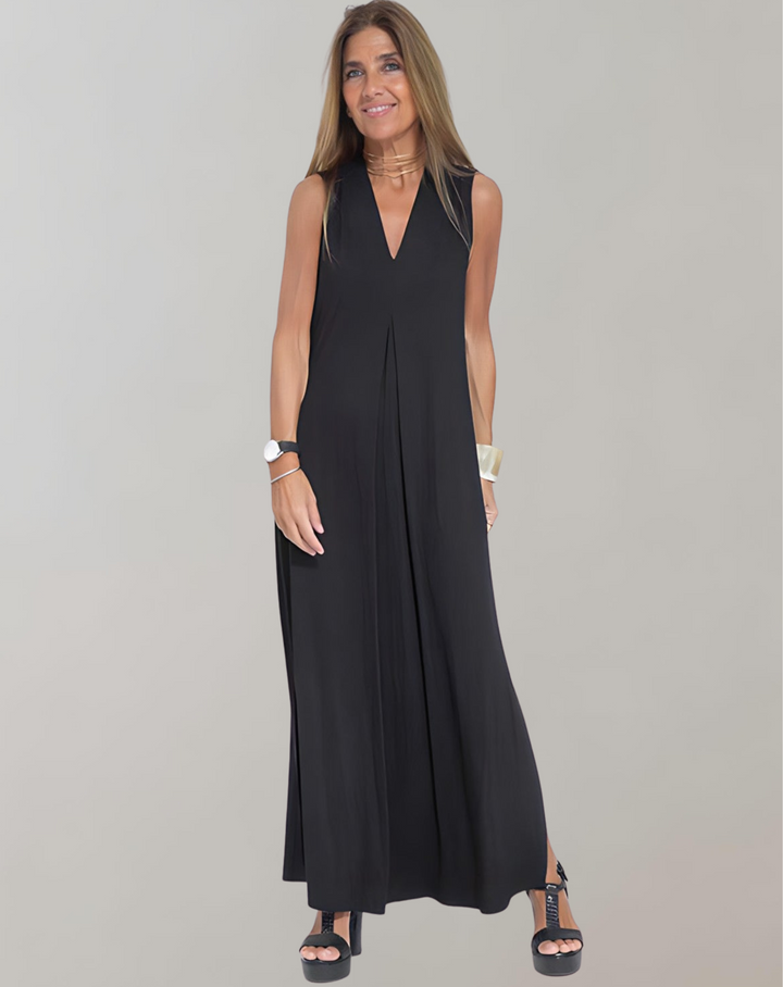 Dames bodycon jurk met V-hals in zwart-wit, accentueert het silhouet, ideaal voor zomeravonden en elegante gelegenheden