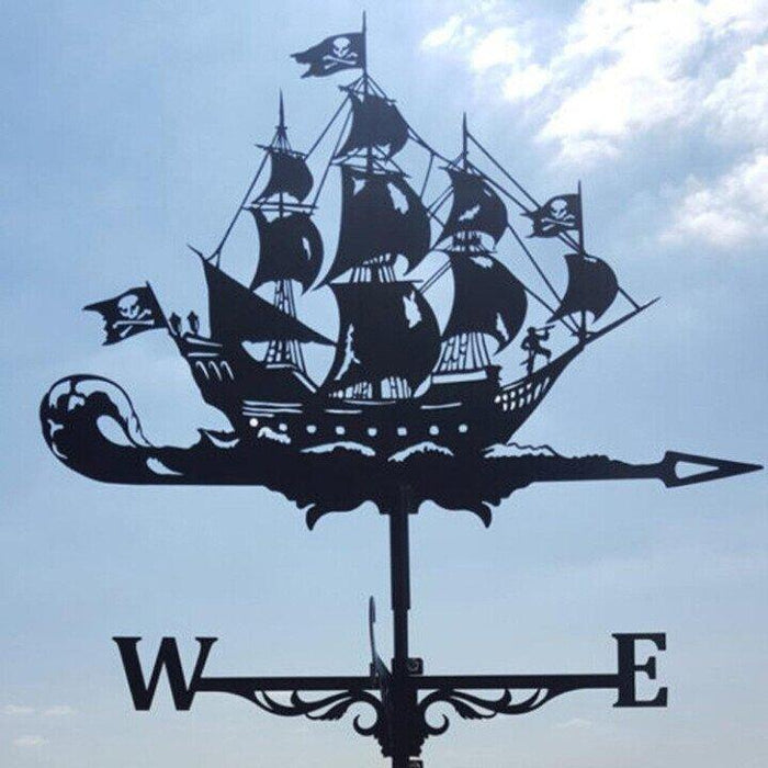 Excentrieke Vintoro windwijzer voor tuininspiratie; roestvrijstalen kunstwerk voor buiten.
