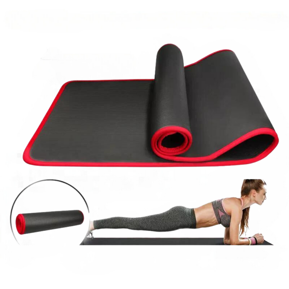 Comfortabele extra dikke yogamat (FlexiMat) met antislip, ideaal voor fitness en yoga training.