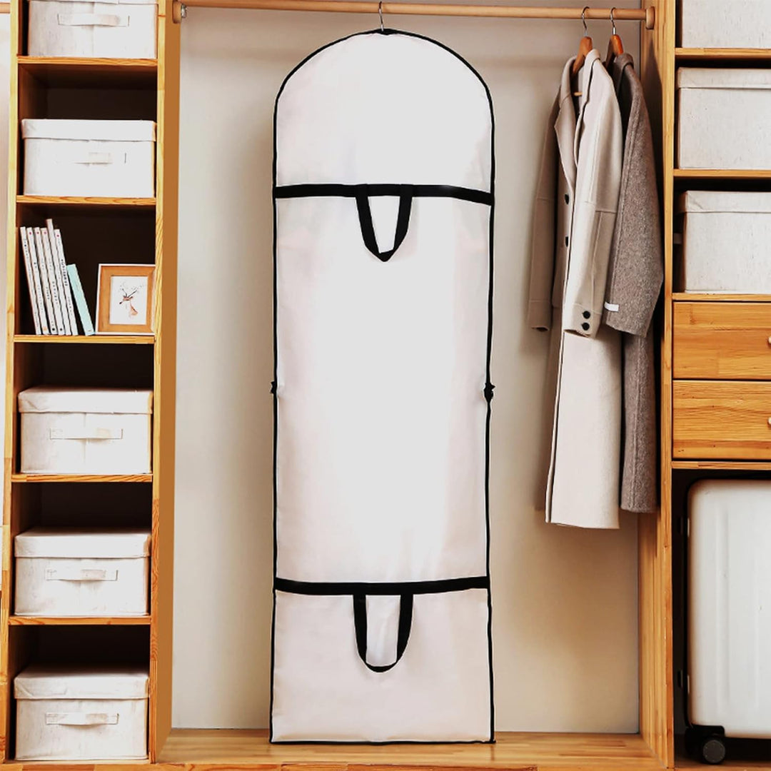 Zwarte kledingtas 180 cm, beschermt jurken tegen stof, kreukels en vuil.