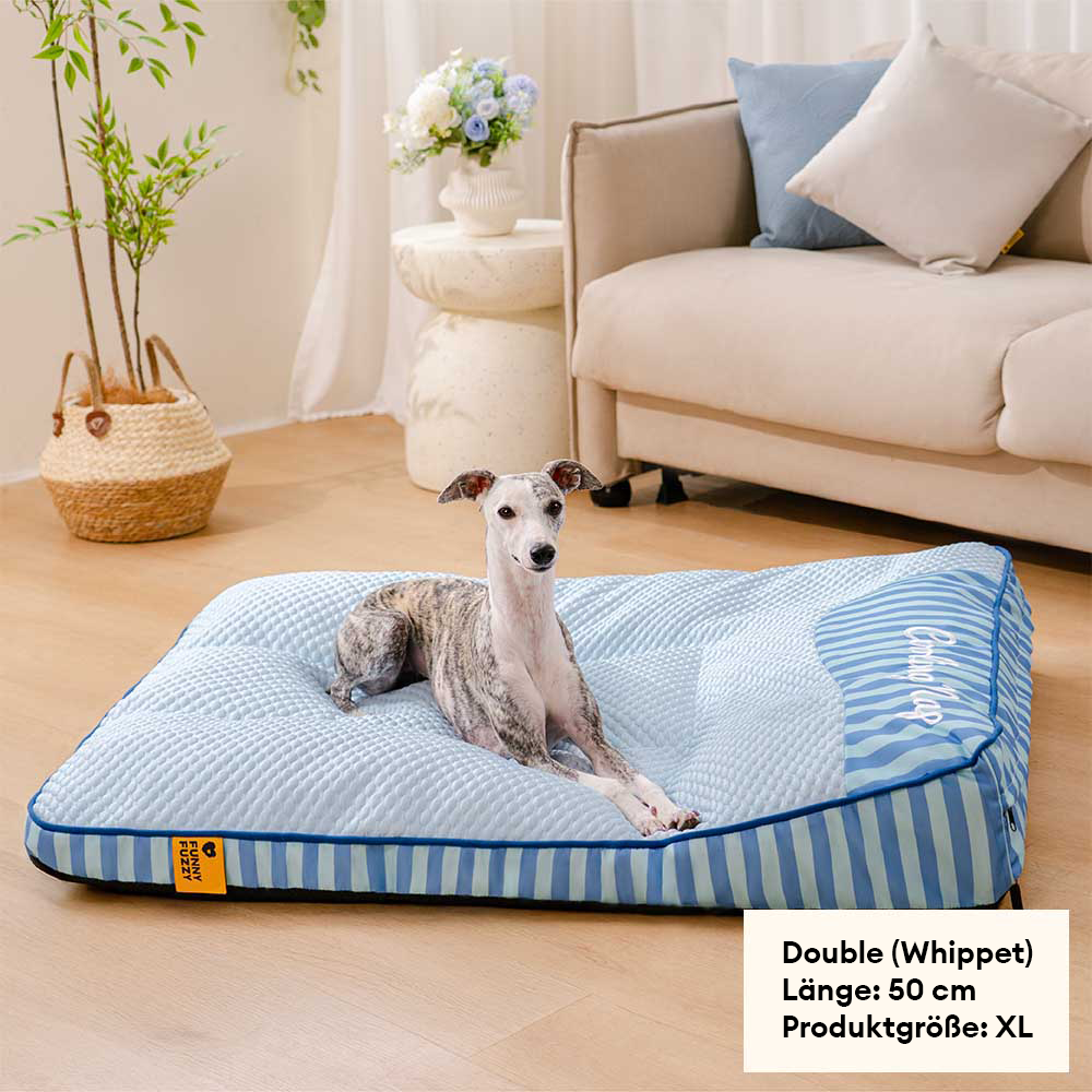 Extra groot koelend orthopedisch hondenbed van traagschuim, wasbaar voor maximaal comfort.