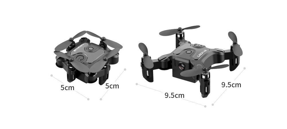 Opvouwbare Mini-Drone voor 4K HD luchtopnames, compact, lichtgewicht, ideaal voor reizen, afbeelding toont opgevouwen drone