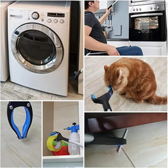 Opvouwbare grijper met 360° draaibare clip, ergonomisch, licht; ideaal voor het grijpen van moeilijk bereikbare objecten in de tuin en voor klussen.