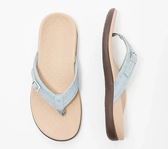 Orthopedische teenslippers voor dames, contrasterende kleuren, ideaal voor strand en comfortabel