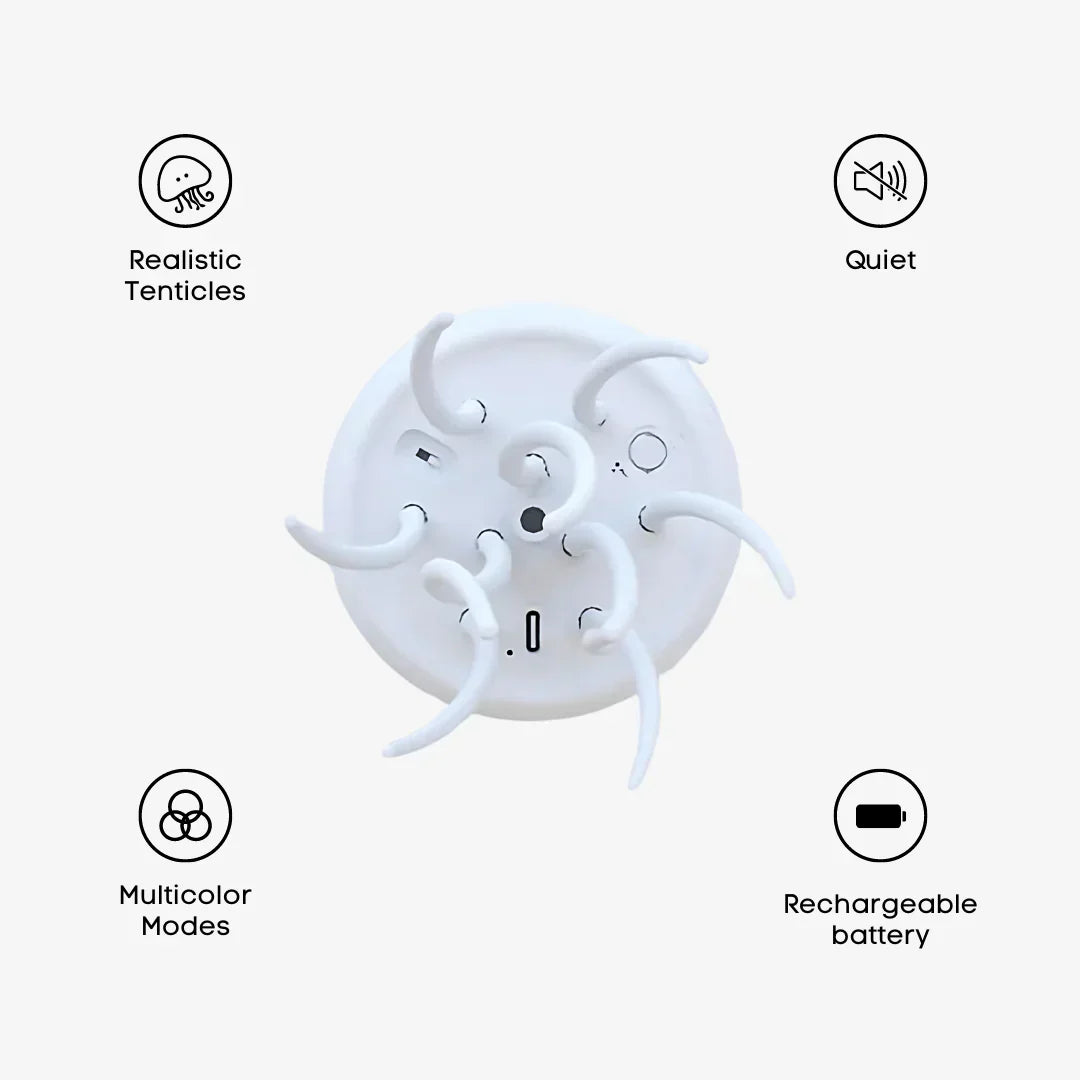 Kleurveranderende LED kwallenlamp met afstandsbediening, simuleert zachte kwallenbewegingen, ideaal voor ontspannende kamerdecoratie.