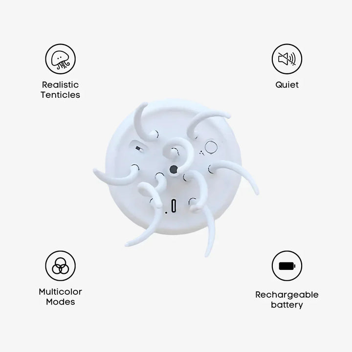 Kleurveranderende LED kwallenlamp met afstandsbediening, simuleert zachte kwallenbewegingen, ideaal voor ontspannende kamerdecoratie.