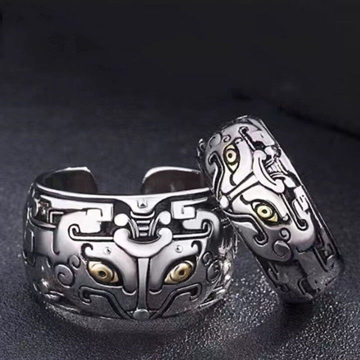 Duurzame metalen unisex drakenring, een feng shui sieraad voor geluk en overvloed.