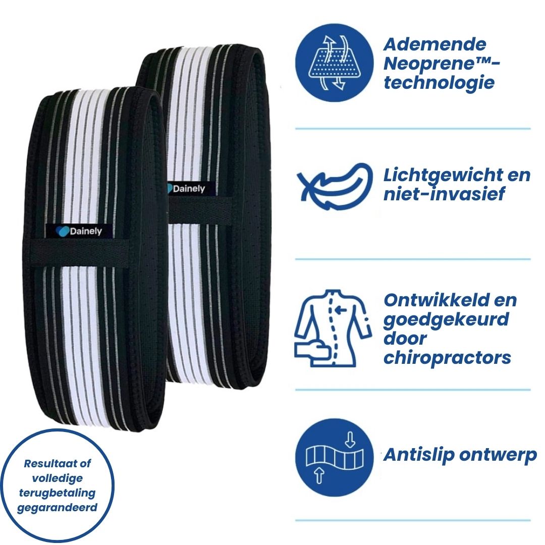 Comfortabele FlexAlign rugondersteuning, universeel, voor dagelijkse pijnverlichting en stabiliteit van het bekken.