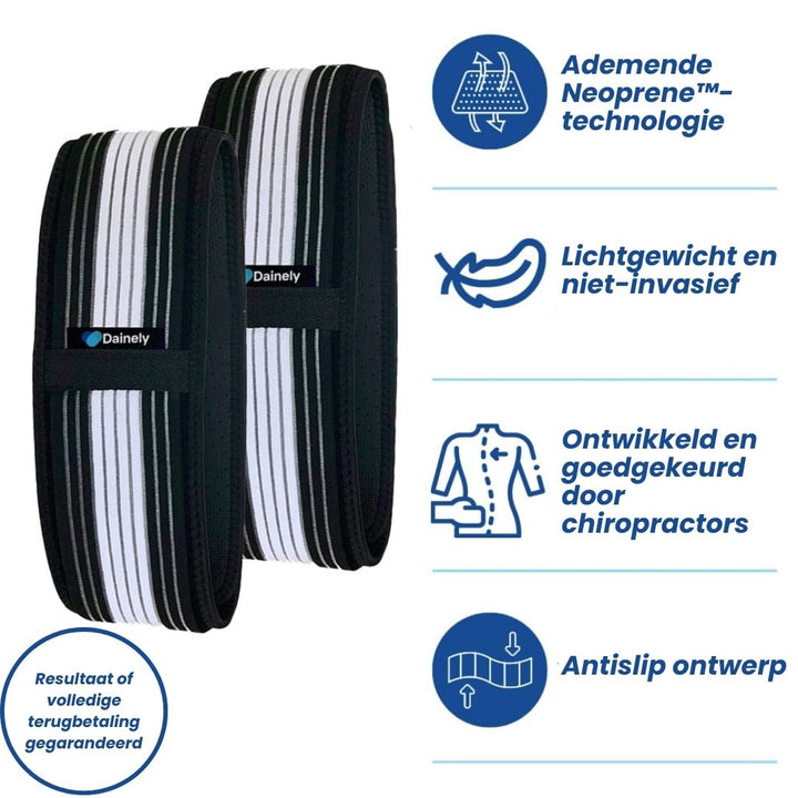 Comfortabele FlexAlign rugondersteuning, universeel, voor dagelijkse pijnverlichting en stabiliteit van het bekken.