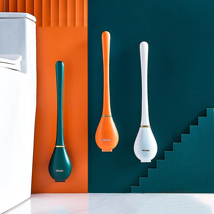 Grondige schoonmaak met deze flexibele siliconen toiletborstel. Wandmontage voor optimale badkamerhygiëne, krasvrij.