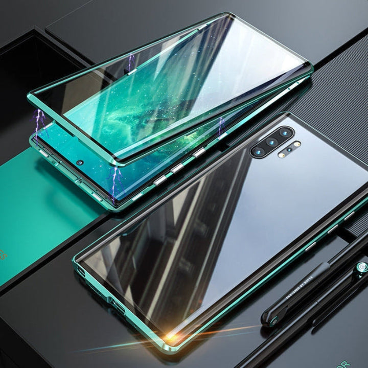 Fortiq magnetische Samsung Galaxy hoes van glas; eenvoudig te bevestigen, biedt betrouwbare bescherming.