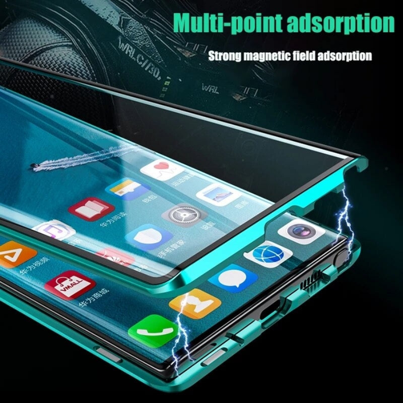 Unisex glazen Samsung telefoonhoesje van Fortiq, magnetisch en slank, speciaal voor Galaxy modellen.