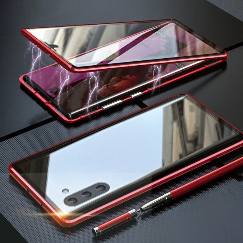 Sterke Fortiq magnetische glazen Samsung hoes; kras- en schokbestendig gsm accessoire voor Galaxy telefoons.