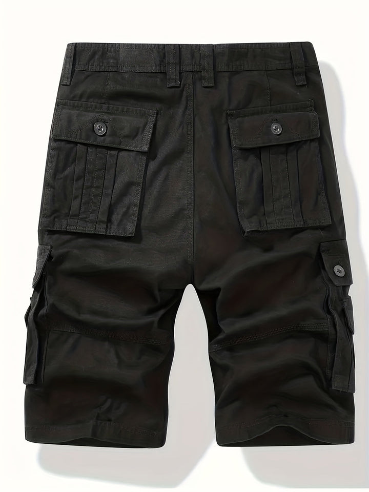 Duurzame heren cargo shorts met veel praktische zakken. Ideaal voor zomerse avonturen, outdoor kleding & vrije tijd.