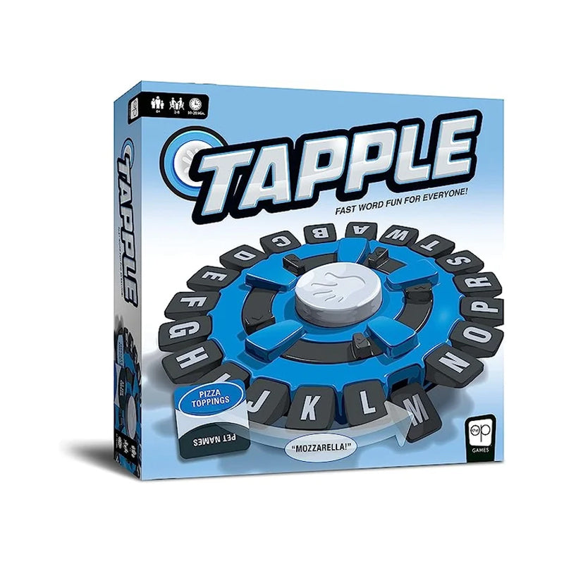 Vrolijk Tapple familiespel met kleurrijk plastic wiel, perfect voor snelle familiespellen en creatieve woorduitdagingen