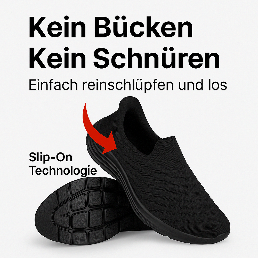 Comfortabele dames ergonomische slip-in schoenen, gewatteerde binnenzool, schokdempend, antislip, geen veters strikken