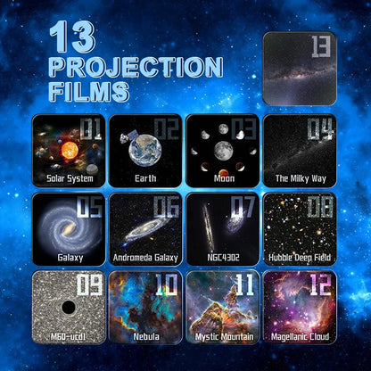 Galaxy Nachtlamp & Projector met sterrenhemelmotief, 13 LEDs, aanpasbare kleuren, compact, ideaal voor slaapkamersfeer