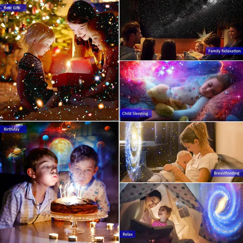Galaxy Nachtlamp & Projector met sterrenhemelmotief, 13 LEDs, aanpasbare kleuren, compact, ideaal voor slaapkamersfeer
