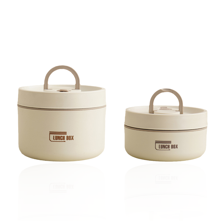 Gedetailleerde foto van de Isobox draagtas met de geïsoleerde meerlagige lunchbox erin.