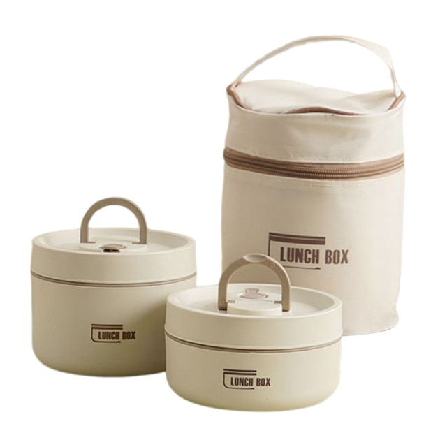 RVS Isobox lunchbox, meerlagig en lekvrij, samen met de draagtas voor al je maaltijden.