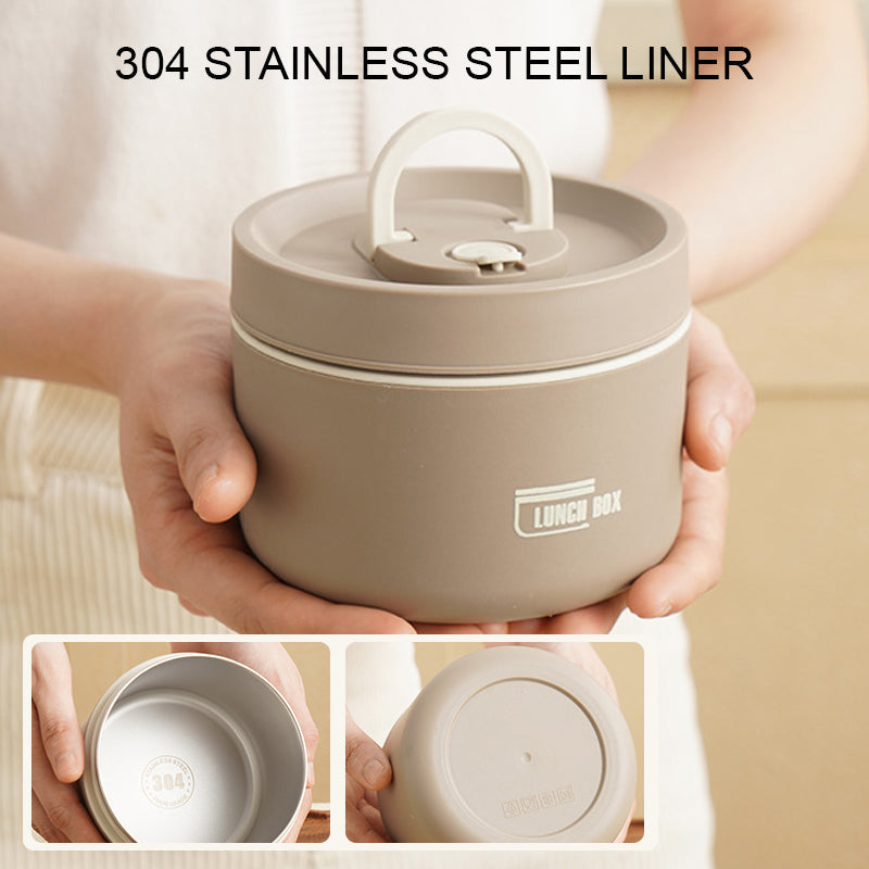 Warmhoudbox Isobox, roestvrijstalen bento met draagtas, houdt voedsel lang vers en warm.