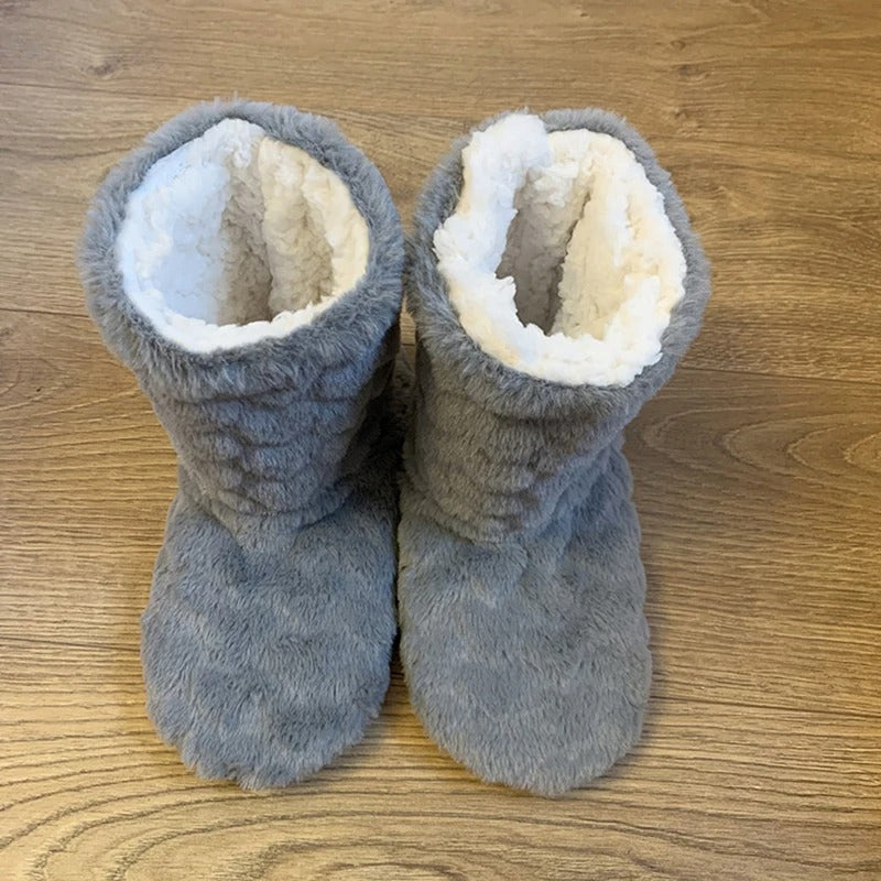 Damespantoffels met Memory Foam en bontvoering, perfect voor ontspanning, met een stevige antislipzool.