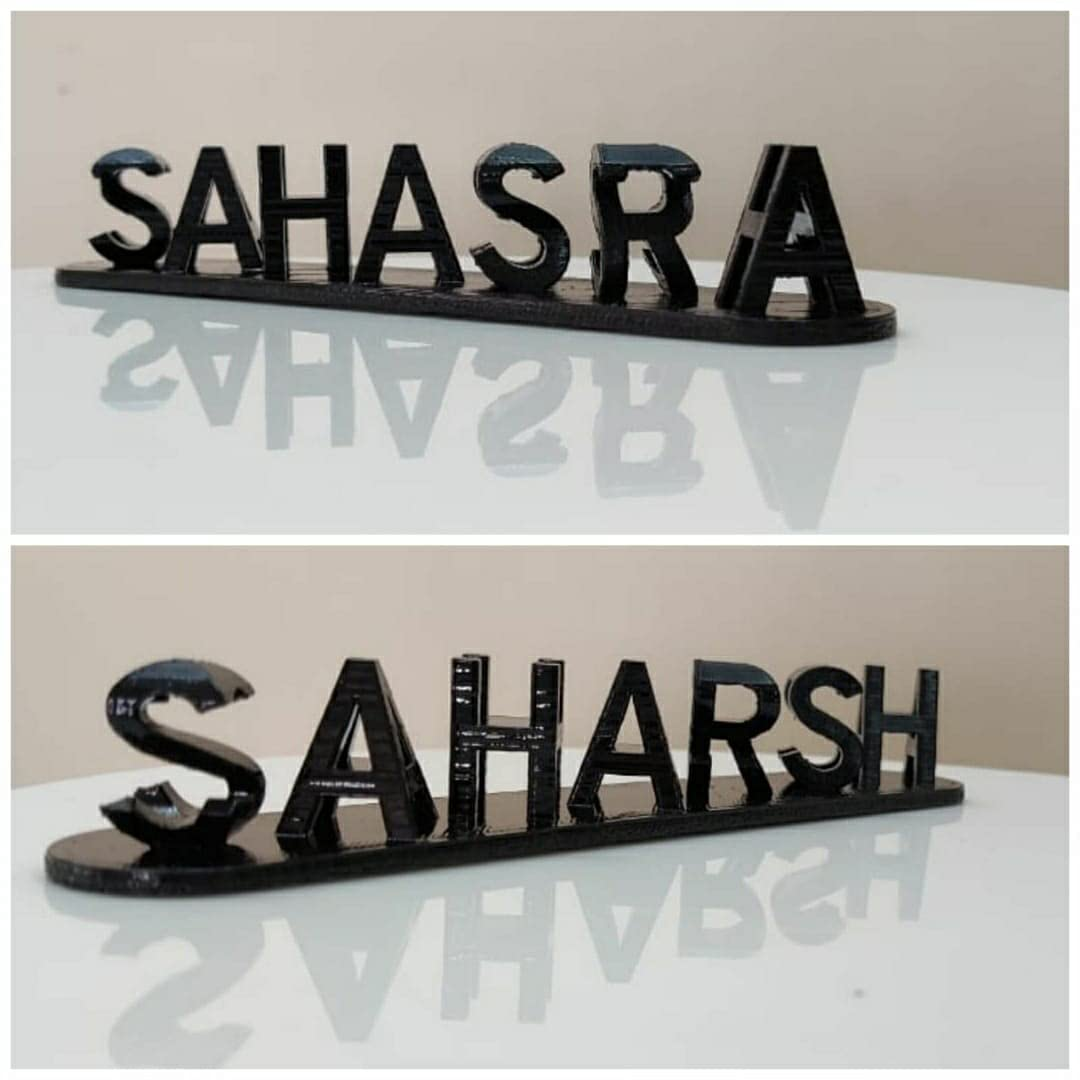 Naamplaatje custom voor partners of beste vrienden, 3D geprint. Een unieke blijk van vriendschap of liefde.
