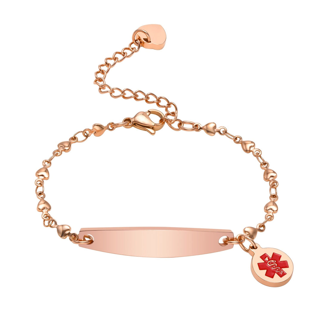 Unisex personaliseerbare veiligheidsarmband van hypoallergeen staal, klaar voor gravering van essentiële medische gegevens.