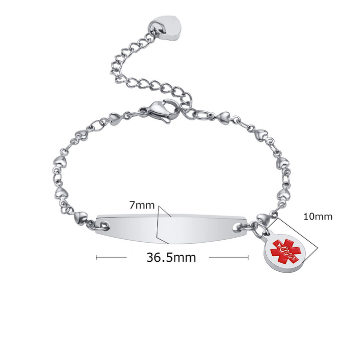 Duidelijke medische identificatie: personaliseerbare veiligheidsarmband voor diabetes of andere noodsituaties.