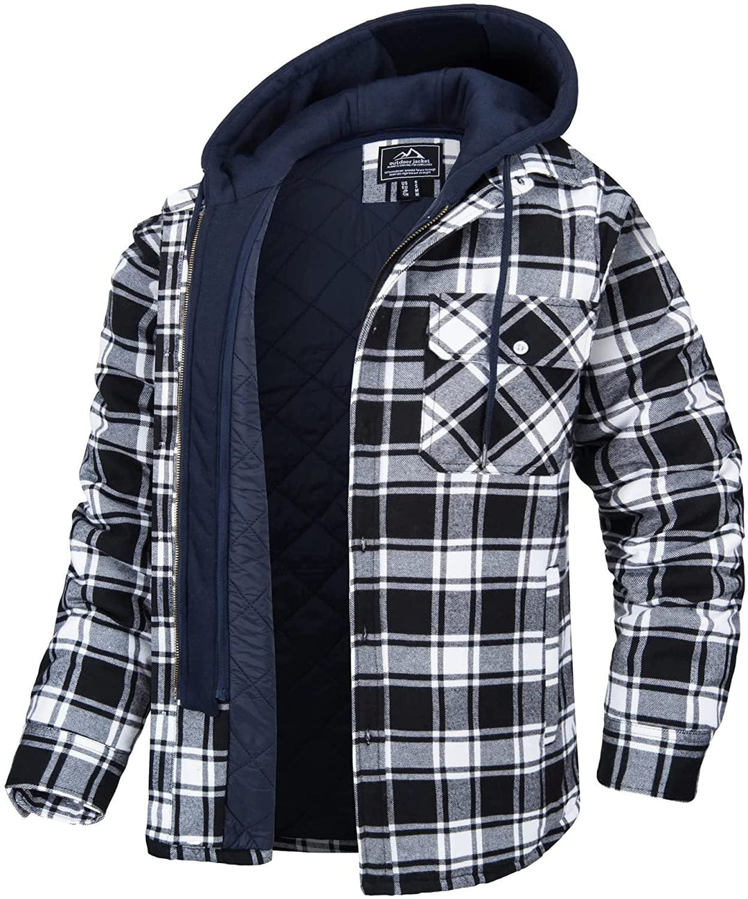 Warme en stijlvolle geruit herenvest Ethan met capuchon. Ideaal als casual mode-item voor het voorjaar.