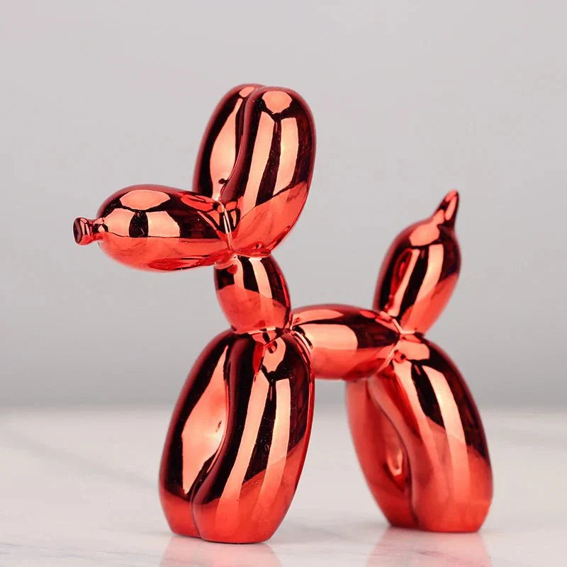 Glanzende hars ballonhond sculptuur voor moderne woonkamerdecoratie, ideaal voor dierenliefhebbers, veelzijdig ornament.