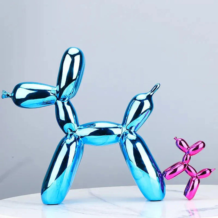 Glanzende hars ballonhond sculptuur voor moderne woonkamerdecoratie, ideaal voor dierenliefhebbers, veelzijdig ornament.
