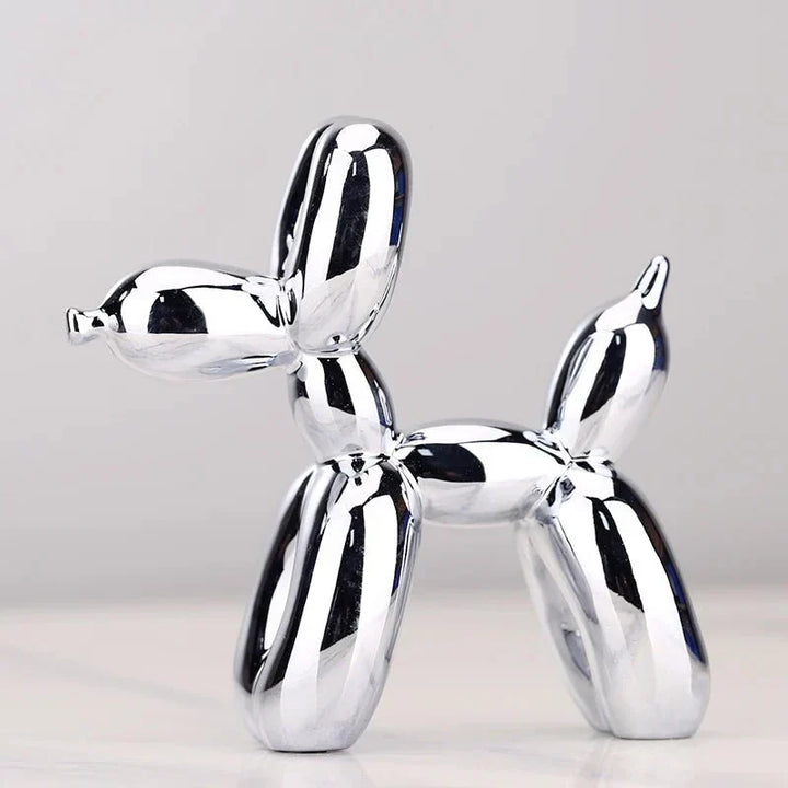 Glanzende hars ballonhond sculptuur voor moderne woonkamerdecoratie, ideaal voor dierenliefhebbers, veelzijdig ornament.