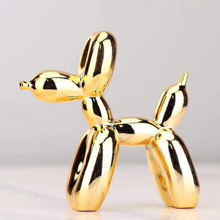 Glanzende hars ballonhond sculptuur voor moderne woonkamerdecoratie, ideaal voor dierenliefhebbers, veelzijdig ornament.