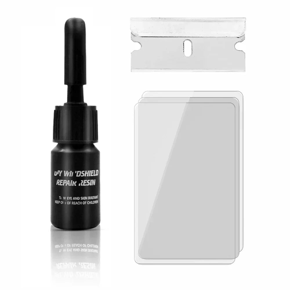 Glasreparatieset voor snelle oplossingen; perfect voor autoruiten en telefoonschermen; gebruiksvriendelijk en effectief.