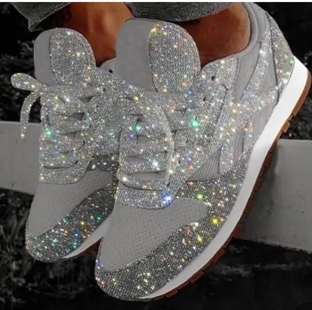Trendy dames glitter sneakers Leona voor ultiem comfort en een stijlvolle, sportieve uitstraling.